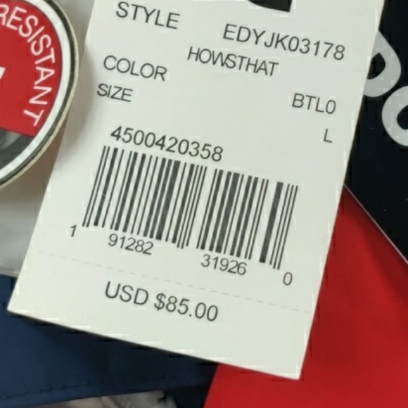 DC SHOE CO USA water Resistant Men Large Jacket Red White Blue - Picture 12 of 12